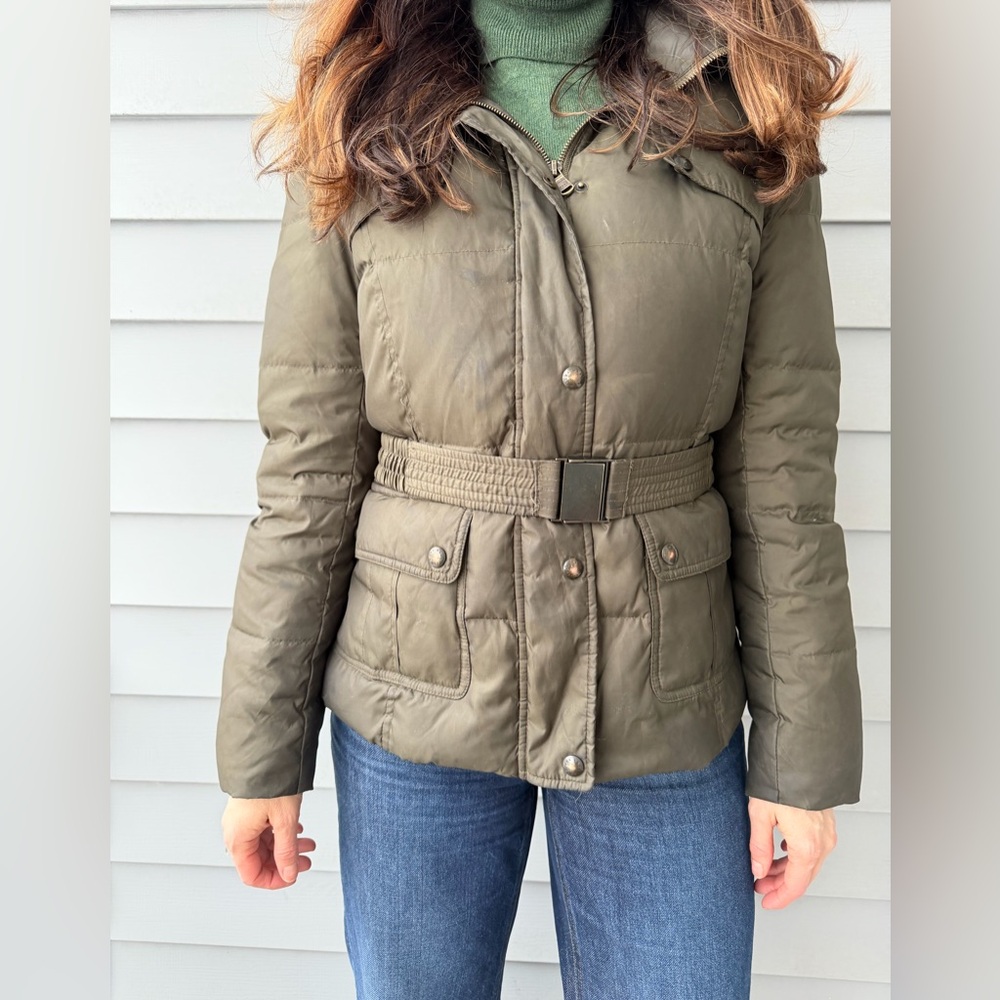 Marc New York Women's Khaki green Belted Puffer Jacket